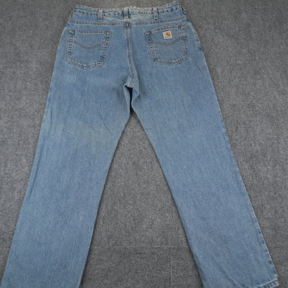 Carhartt Jeans Womens 12/30 Light Wash Blue WB160 Relaxed Straight Leg Denim - Picture 3 of 12